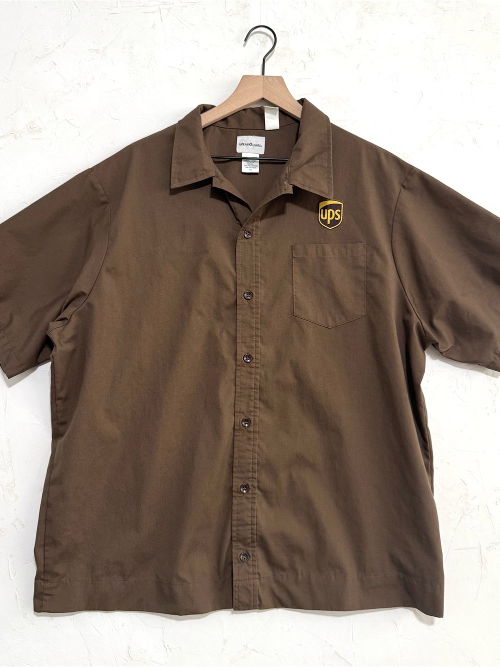UPS WearGuard Brown Uniform Work Shirt XL Short Sleeve